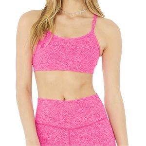 Alo neon pink heather soft gratitude bra size small